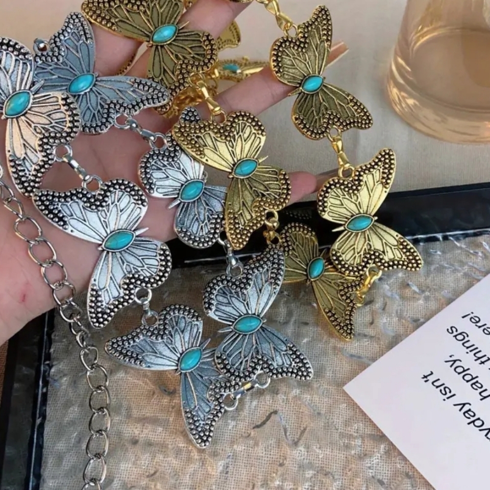 Vintage Butterfly Waist Chain Belt - Picture 7 of 8